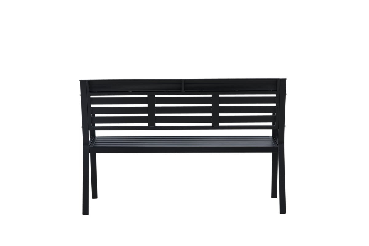 Luxusbetten24 Gartenbank Mineral Schwarze Aluminiumbank Mit Zeitlosem Design