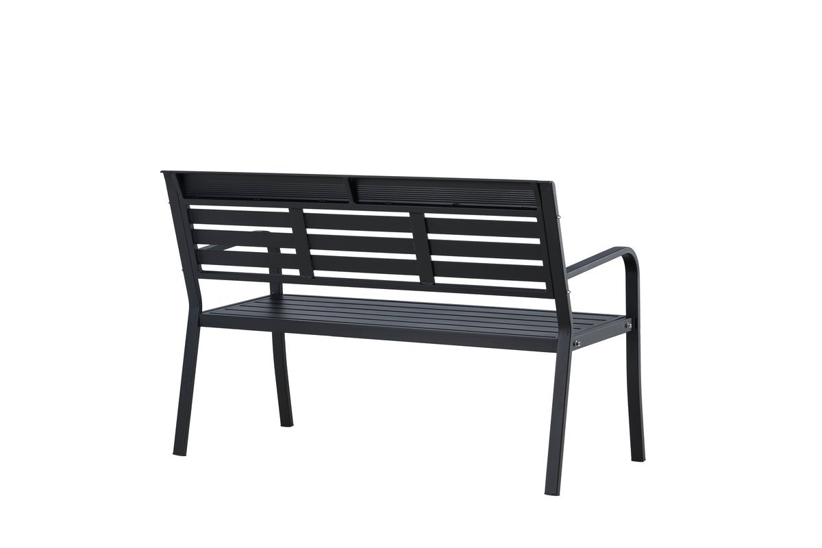 Luxusbetten24 Gartenbank Mineral Schwarze Aluminiumbank Mit Zeitlosem Design