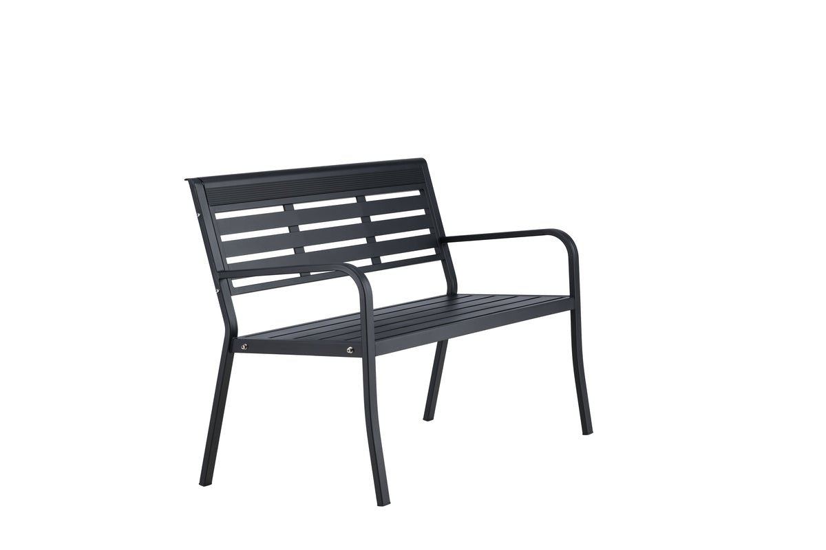 Luxusbetten24 Gartenbank Mineral Schwarze Aluminiumbank Mit Zeitlosem Design