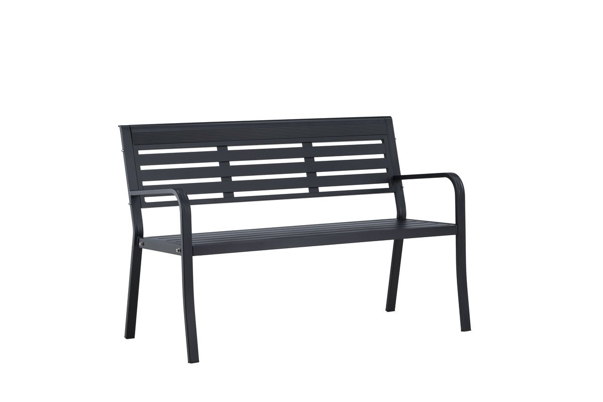 Luxusbetten24 Gartenbank Mineral Schwarze Aluminiumbank Mit Zeitlosem Design