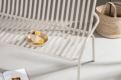 Luxusbetten24 Rover Gartenbank Aluminiumoptik Beige