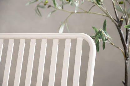 Luxusbetten24 Rover Gartenbank Aluminiumoptik Beige