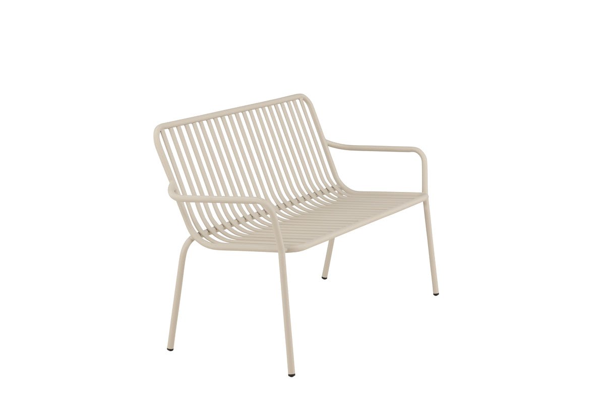 Luxusbetten24 Rover Gartenbank Aluminiumoptik Beige