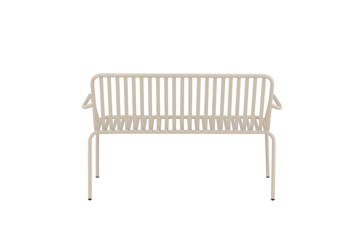 Luxusbetten24 Rover Gartenbank Aluminiumoptik Beige