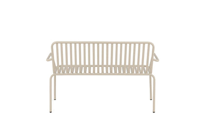 Luxusbetten24 Rover Gartenbank Aluminiumoptik Beige