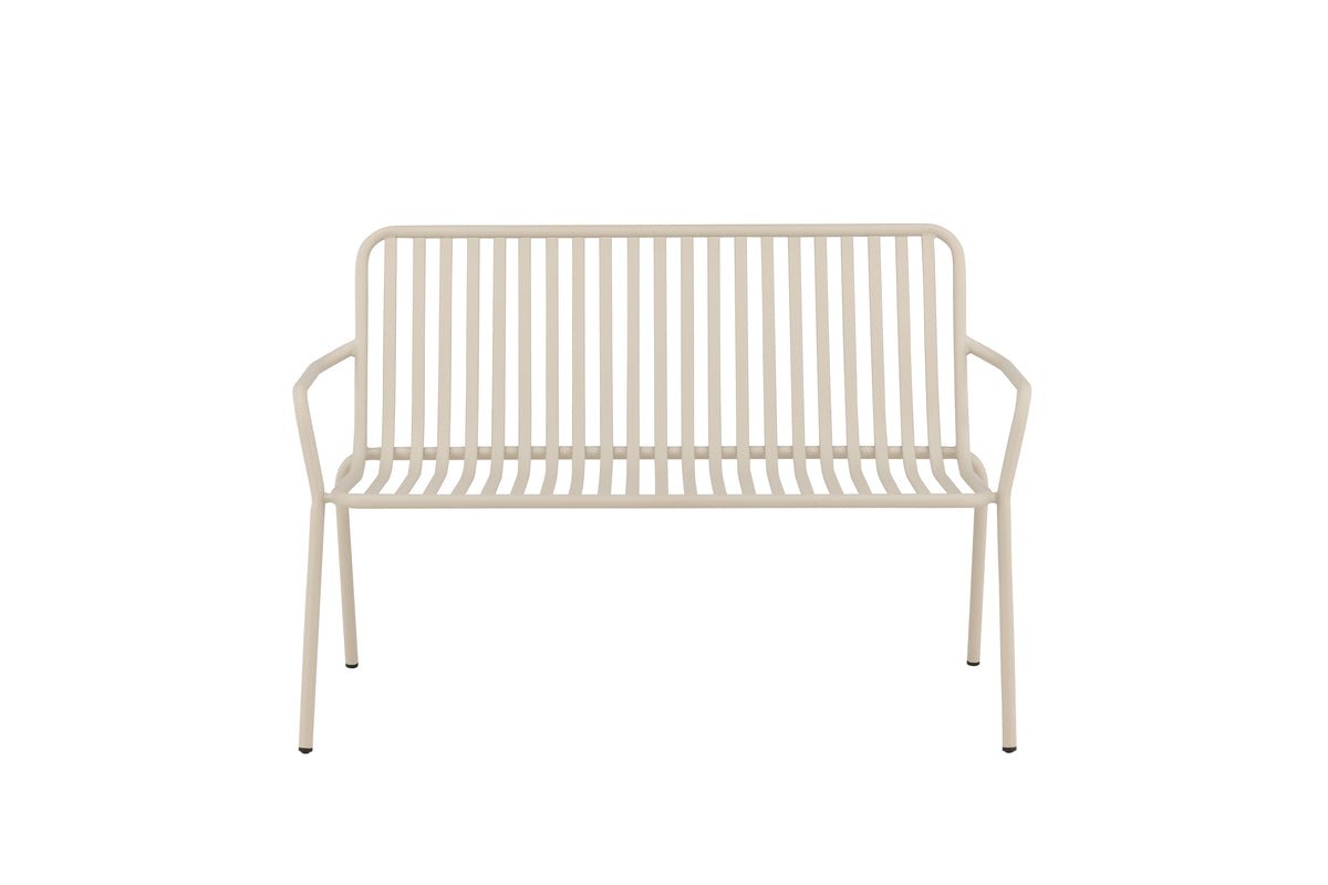 Luxusbetten24 Rover Gartenbank Aluminiumoptik Beige
