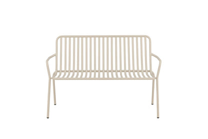 Luxusbetten24 Rover Gartenbank Aluminiumoptik Beige