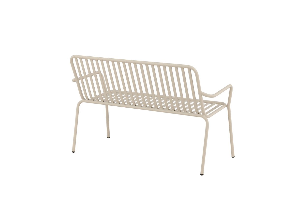 Luxusbetten24 Rover Gartenbank Aluminiumoptik Beige