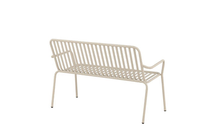 Luxusbetten24 Rover Gartenbank Aluminiumoptik Beige