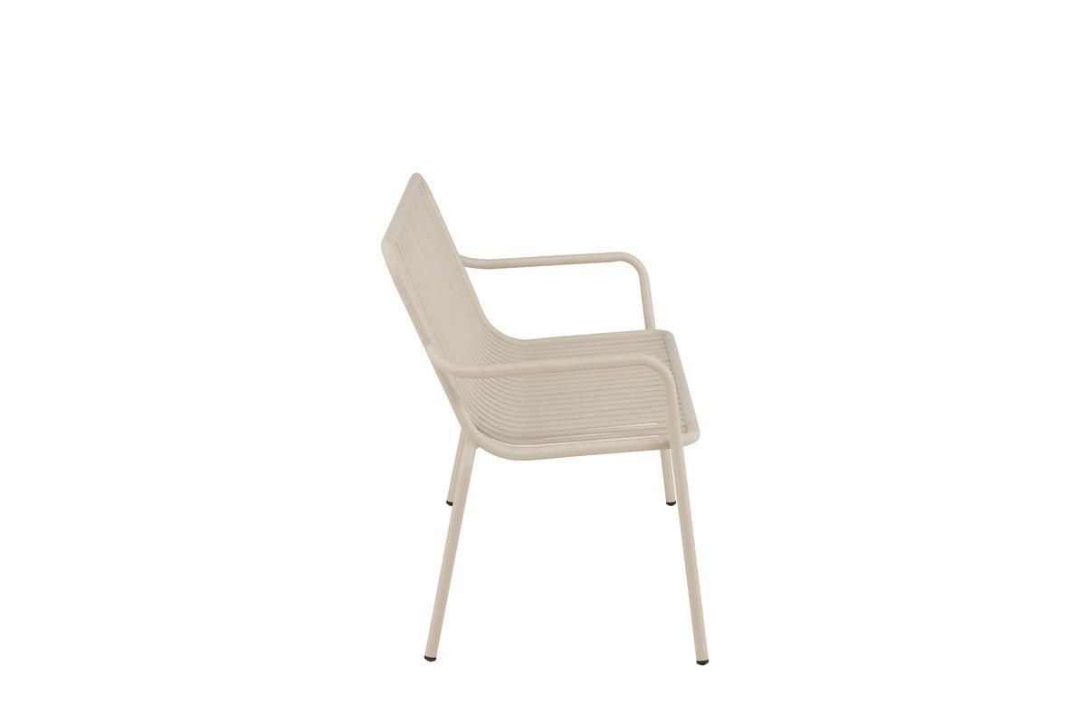 Luxusbetten24 Rover Gartenbank Aluminiumoptik Beige