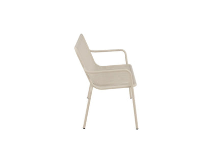 Luxusbetten24 Rover Gartenbank Aluminiumoptik Beige