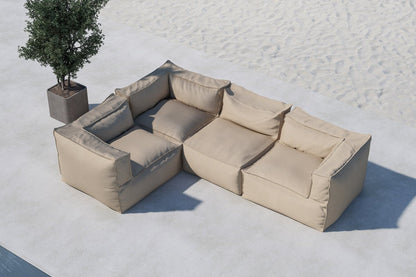 Alvani Modulares Gartensofa aus Beige Olefin