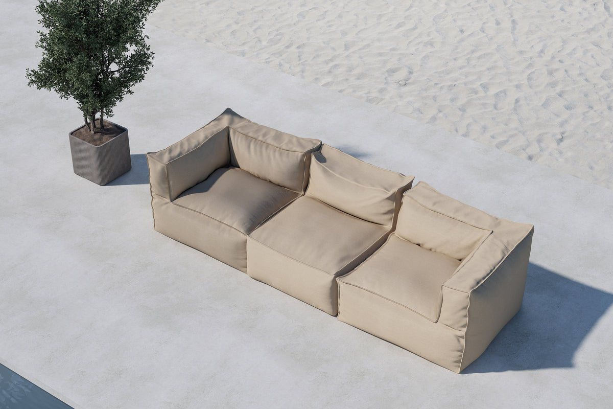 Luxusbetten24 Bravaro Gartensofa Modulares Olefin Beige