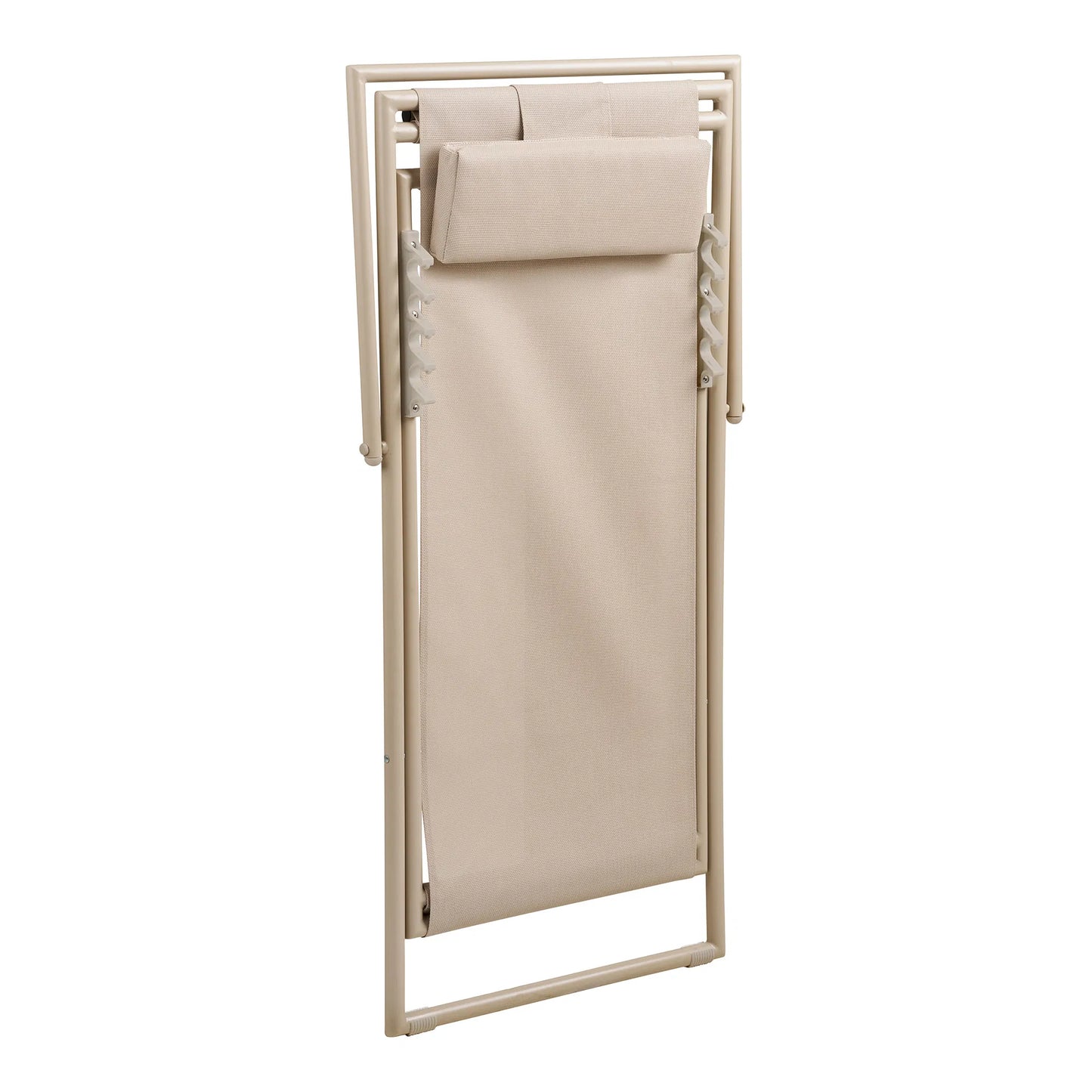 Luxusbetten24 Solento Gartenstuhl klappbar 4‑fach verstellbare Rückenlehne Beige