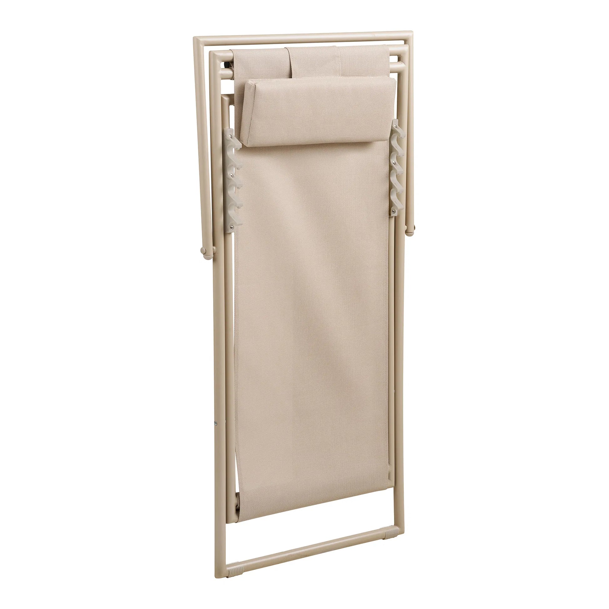 Luxusbetten24 Solento Gartenstuhl klappbar 4‑fach verstellbare Rückenlehne Beige