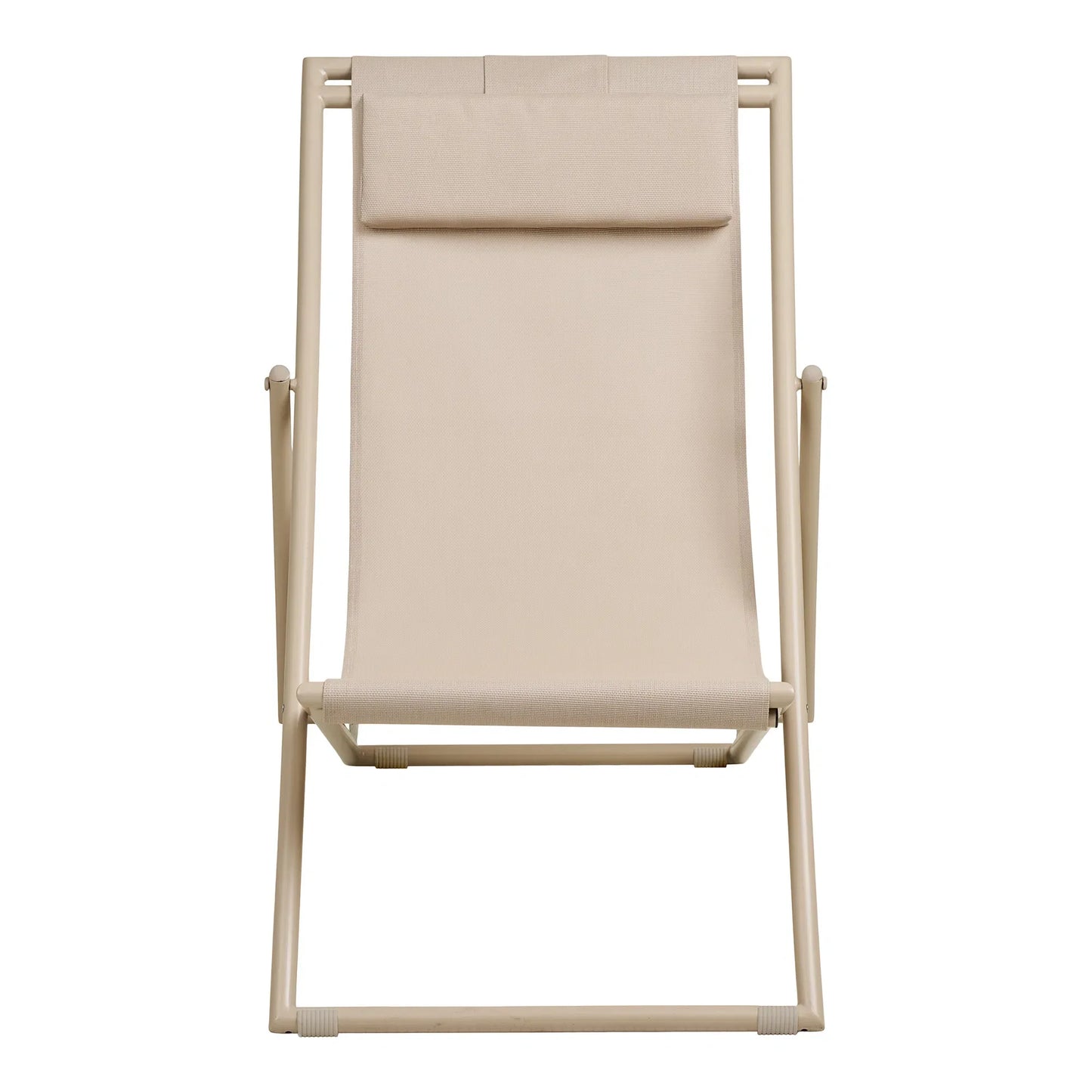 Luxusbetten24 Solento Gartenstuhl klappbar 4‑fach verstellbare Rückenlehne Beige