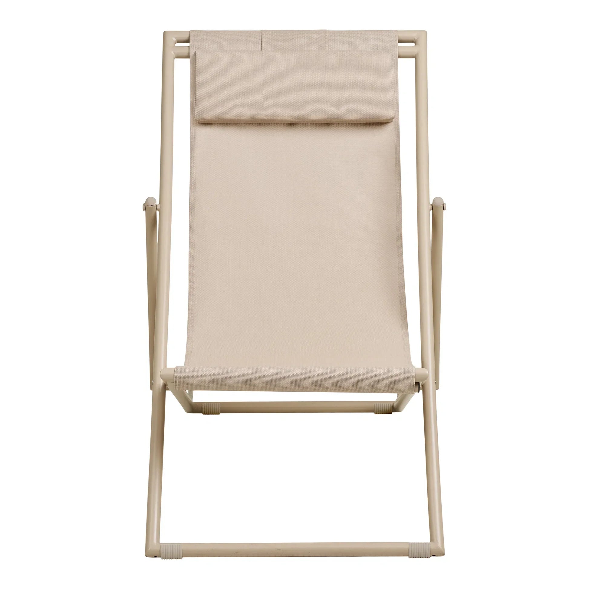 Luxusbetten24 Solento Gartenstuhl klappbar 4‑fach verstellbare Rückenlehne Beige