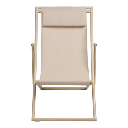 Luxusbetten24 Solento Gartenstuhl klappbar 4‑fach verstellbare Rückenlehne Beige