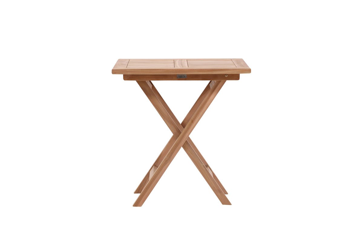 Luxusbetten24 Arvo Gartentisch, Quadratischer Café-Tisch aus Teakholz, Natur
