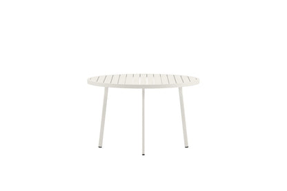 Luxusbetten24 Avessa Runder Gartentisch aus Beige Aluminium Outdoor