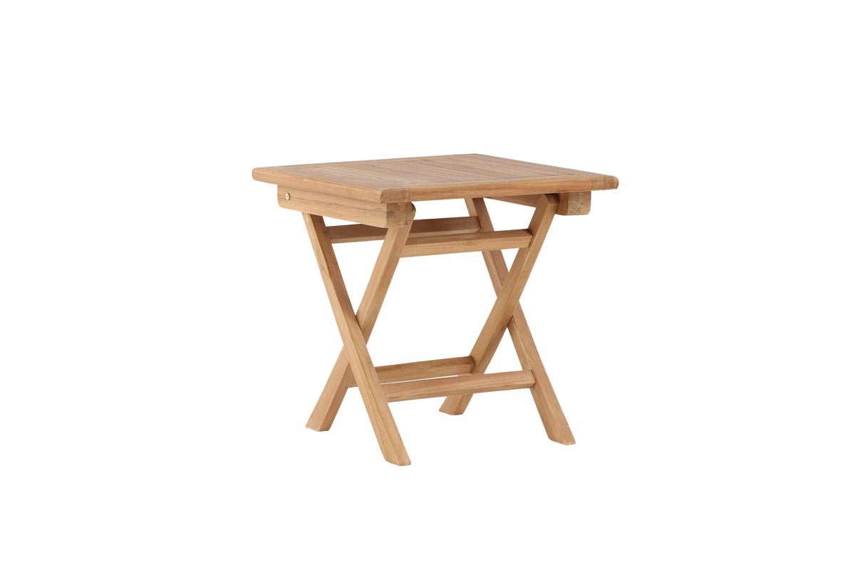 Luxusbetten24 Lino Quadratischer Café Gartentisch, Massives Teakholz, Natur
