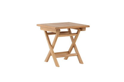Luxusbetten24 Lino Quadratischer Café Gartentisch, Massives Teakholz, Natur