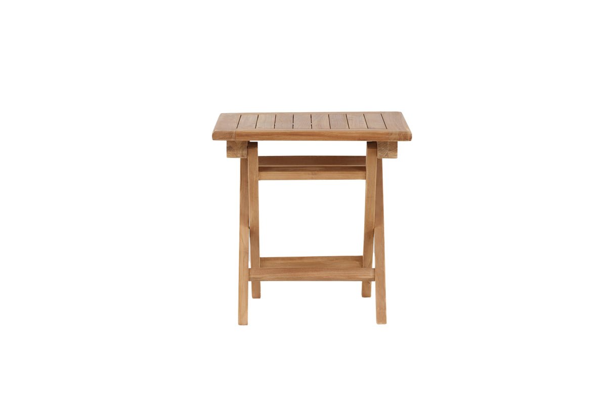 Luxusbetten24 Lino Quadratischer Café Gartentisch, Massives Teakholz, Natur