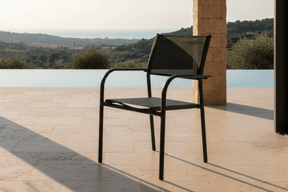 Ira 2er Set Gartenstuhl – Eleganter Schwarzer Aluminium Look