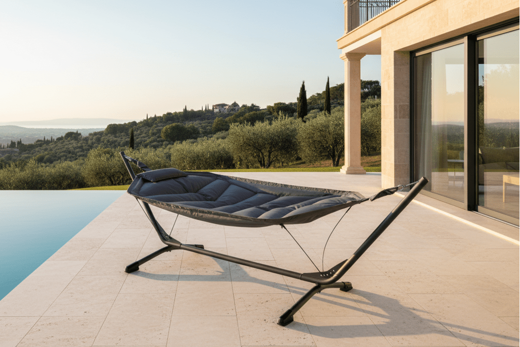 Sylva Hängematte Schwarz für Garten und Terrasse Outdoor