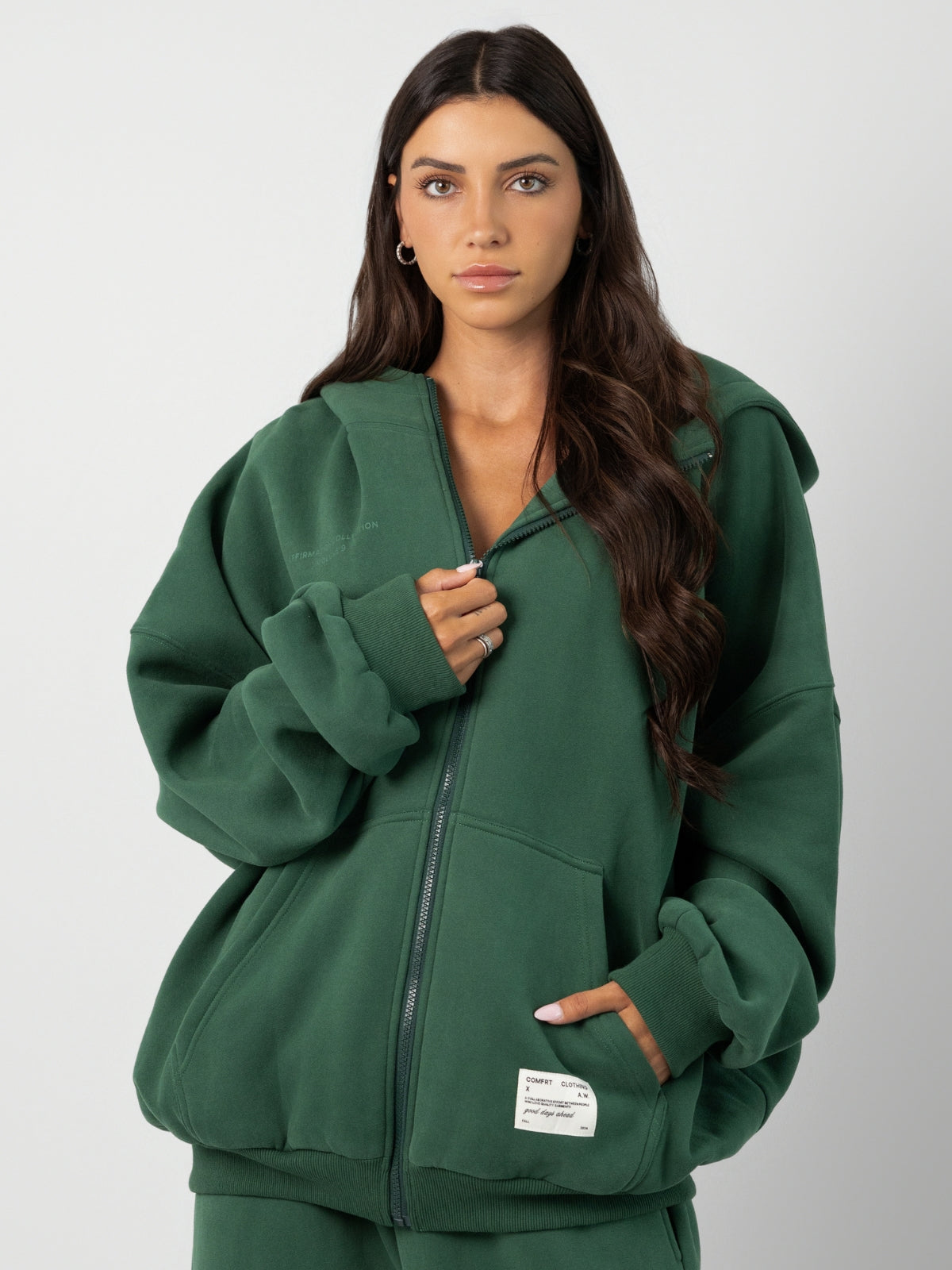 Comfrt Affirmation Zip Hoodie Oversized Super Soft Cotton Maroon