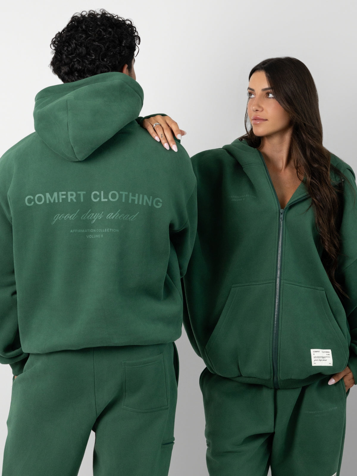 Comfrt Affirmation Zip Hoodie Oversized Super Soft Cotton Maroon