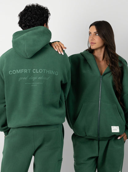 Comfrt Affirmation Zip Hoodie Oversized Super Soft Cotton Maroon