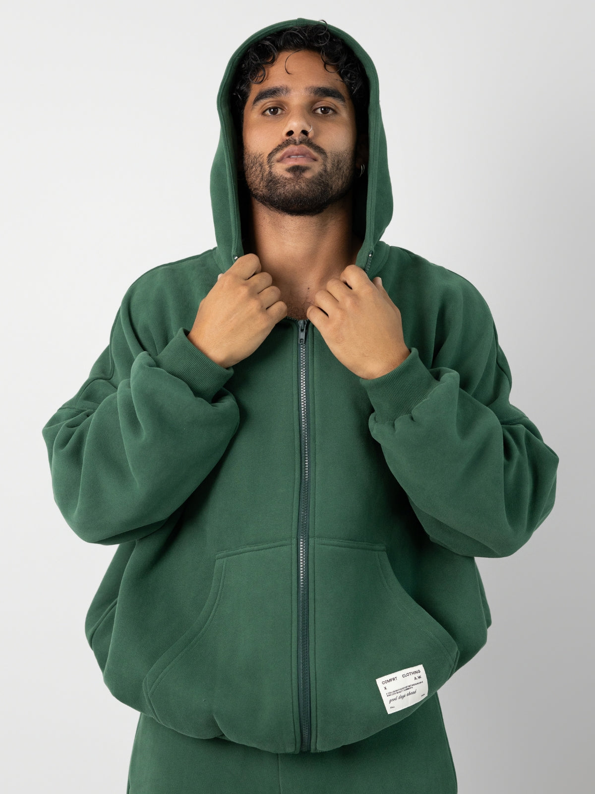 Comfrt Affirmation Zip Hoodie Oversized Soft Unisex Maroon