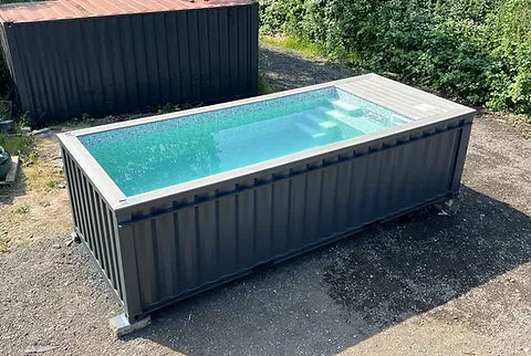 Contenedores Ejido Piscina Contenitore 20 Piedi Jet Natación Grigio