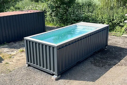 Contenedores Ejido Piscina Contenitore 20 Piedi Jet Natación Grigio