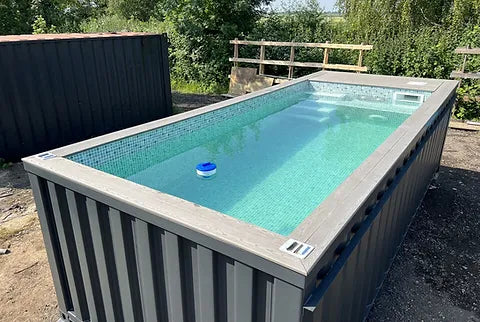 Contenedores Ejido Piscina Contenitore 20 Piedi Jet Natación Grigio
