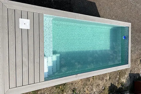 Contenedores Ejido Piscina Contenitore 20 Piedi Jet Natación Grigio