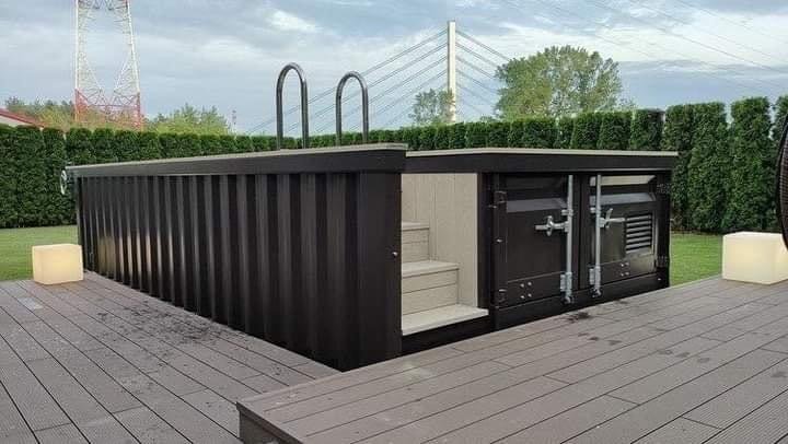 MBH Container 20 Fuß Pool aus Stahl mit Filtersystem