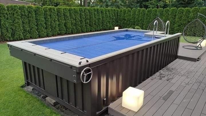 MBH Container 20 Fuß Pool aus Stahl mit Filtersystem