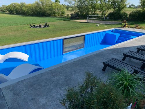 Contenedores Ejido Piscina Contenitore Premium con Parete in Vetro Marrone