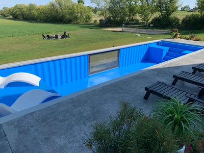 Contenedores Ejido Piscina Contenitore Premium con Parete in Vetro Marrone