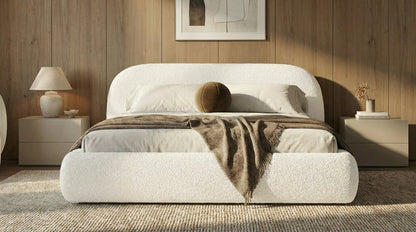 Luxusbetten24 Luma Designer Polsterbett Bouclé mit Stauraum Schlafzimmer