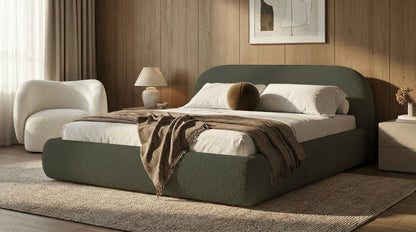 Luxusbetten24 Luma Designer Polsterbett Bouclé mit Stauraum Schlafzimmer