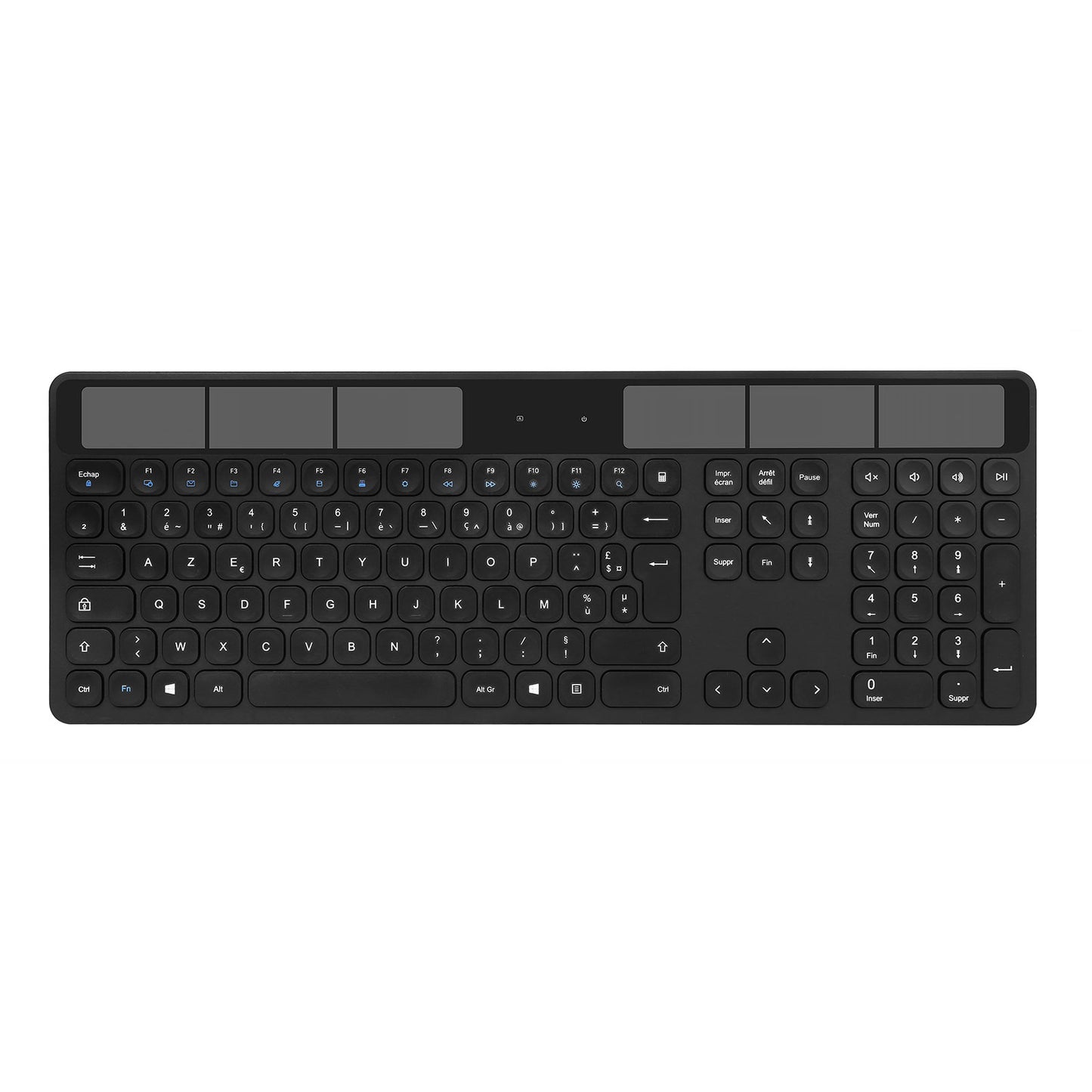 INOVU SWL10 Negro Teclado Inalámbrico Ultra Delgado Solar AZERTY