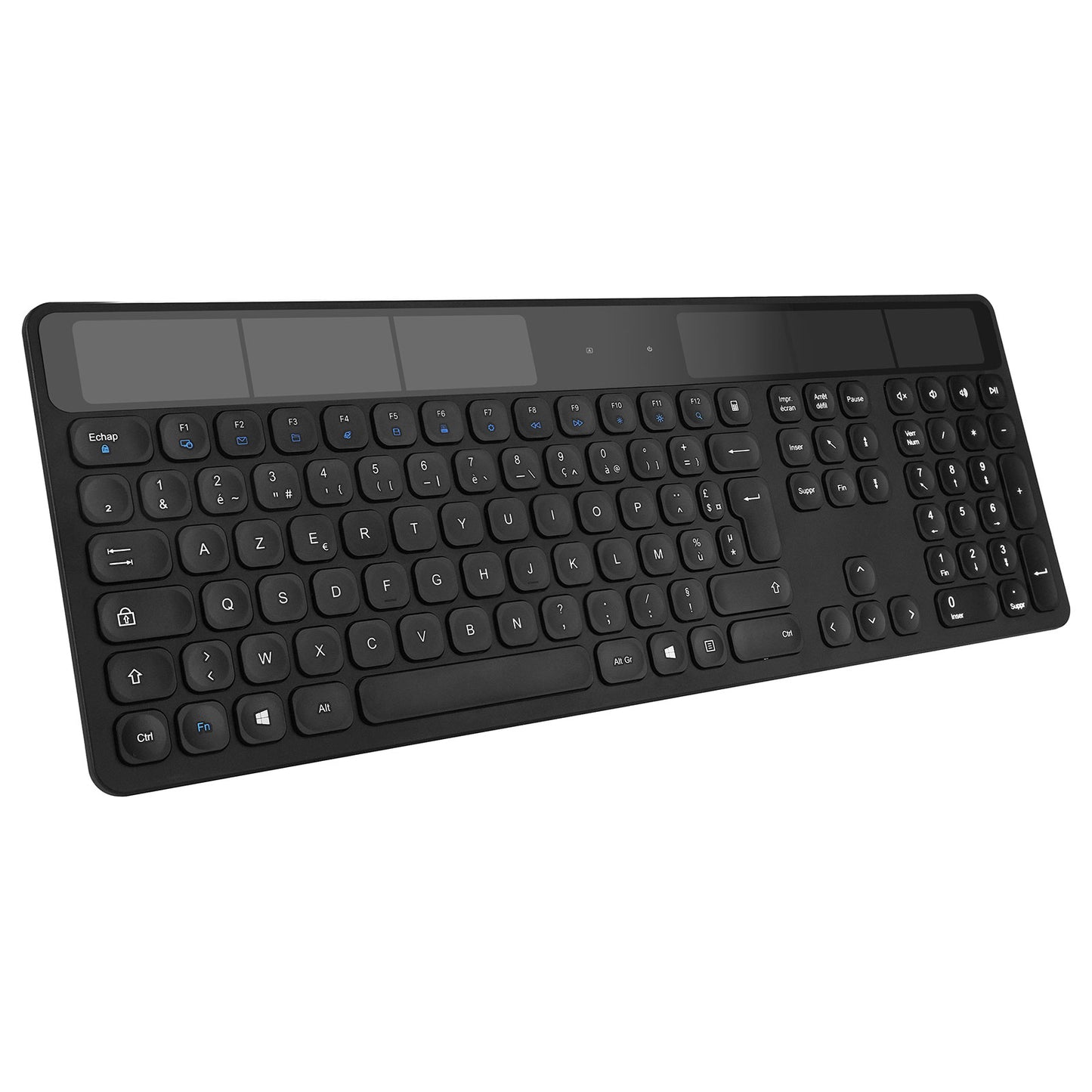 INOVU SWL10 Negro Teclado Inalámbrico Ultra Delgado Solar AZERTY