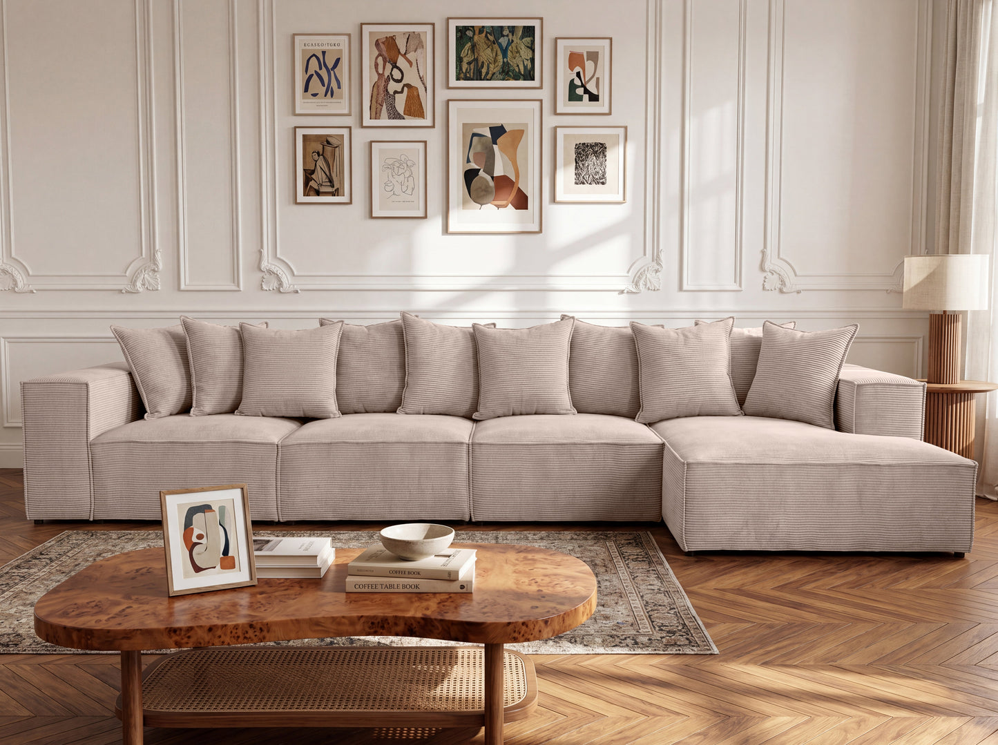 Luxusbetten24 Designer Sofa Largo L Maxi Cord