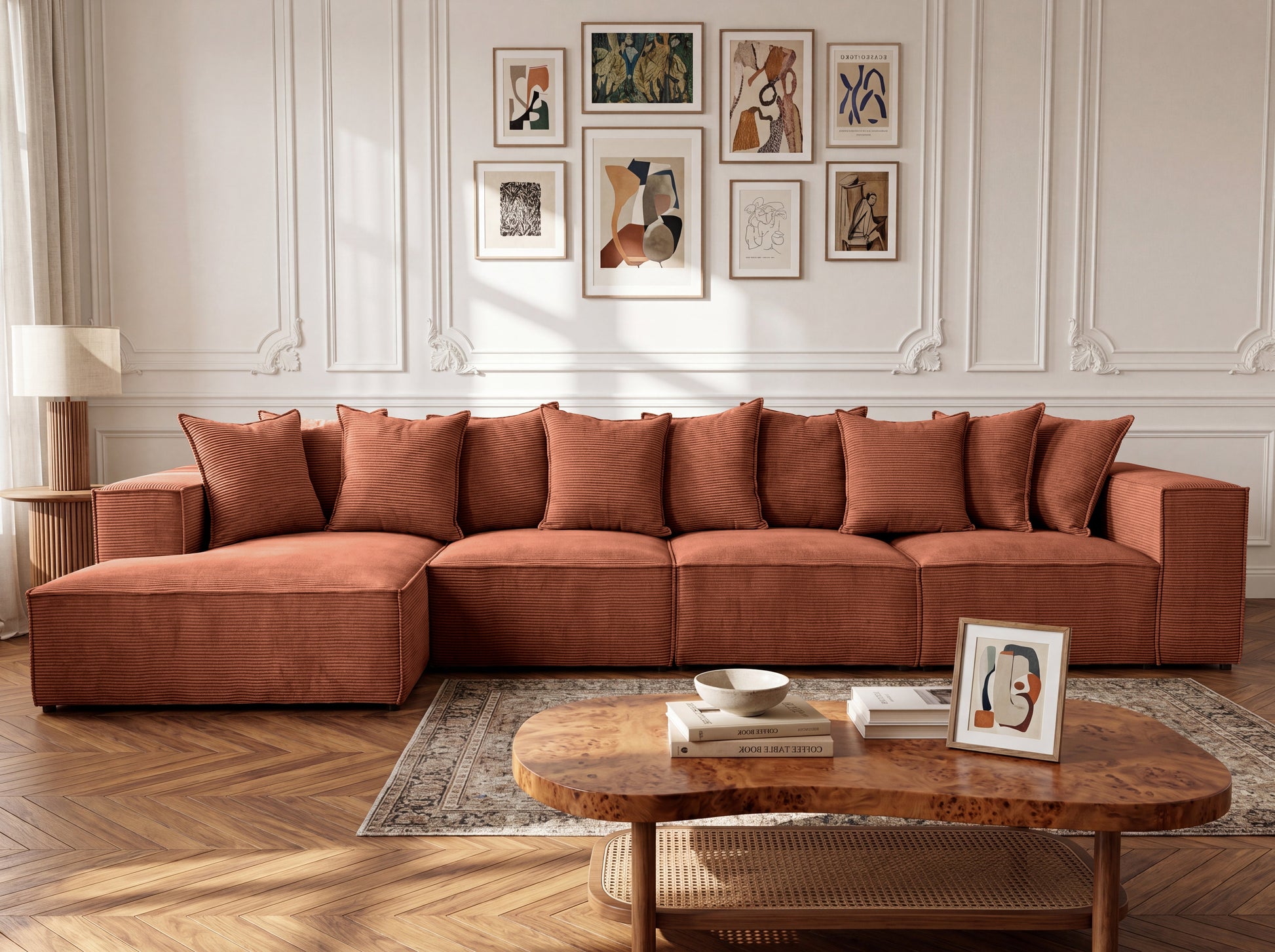 Luxusbetten24 Designer Sofa Largo L Maxi Cord