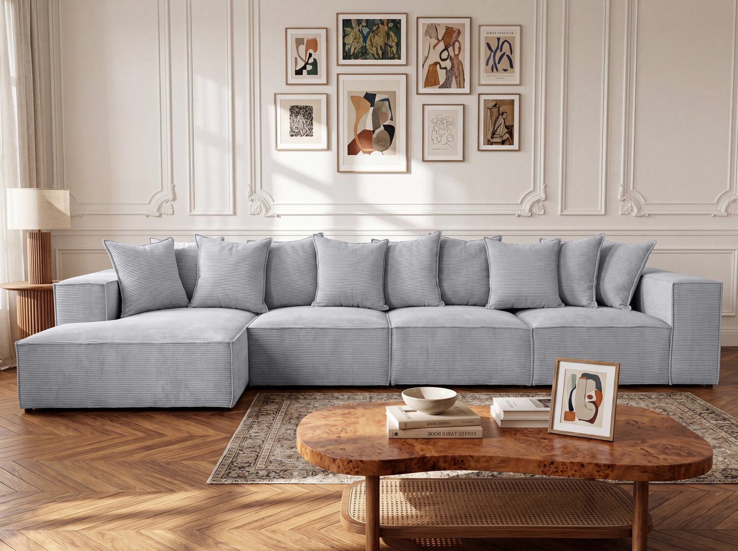 Luxusbetten24 Designer Sofa Largo L Maxi Cord