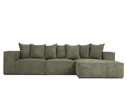 Luxusbetten24 Designer Largo L Cord Sofa, Beige Links