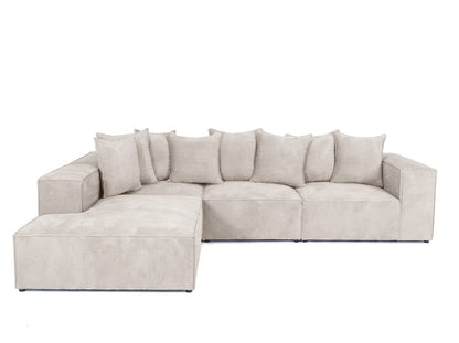 Designer Sofa Largo mit langer Ottomane in Cord
